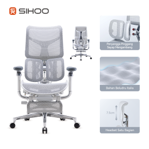 Sihoo Doro S300 AU-1B-302 Kursi Abu-Abu Kursi Gaming/Kursi Ergonomis/Kursi Kantor/Kursi Belajar Kerja