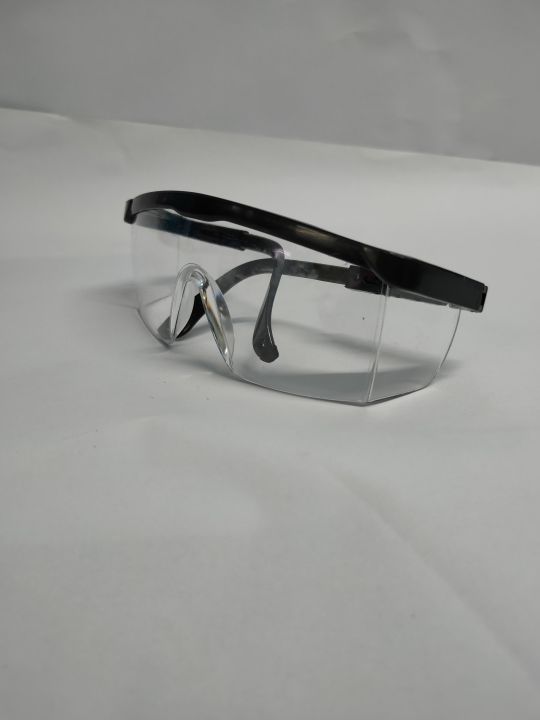 1piece Clear Safety Glasses with Black frame PolyCarbonate PPE