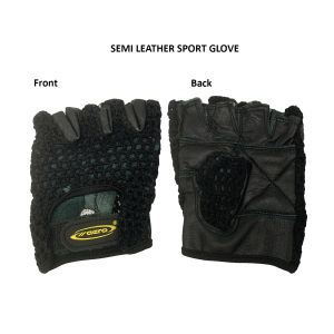 Leather Sport Glove Cycle Glove Half Finger Workout Exercise Protective Gloves