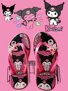 SANDAL JEPIT ANAK PEREMUAN SPONS SABLON KUROMI