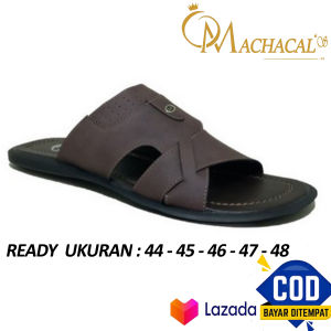 Sandal Kulit Big Size / Sandal Casual Pria / Sendal Bahan Kulit - Ukuran Besar Jumbo BIG SIZE 44 45 46 47 48 - Cokelat dan Hitam