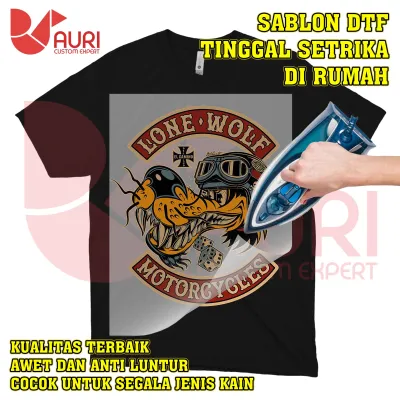 Sablon Custom Satuan Murah Tinggal Setrika Print DTF - LONE WOLF