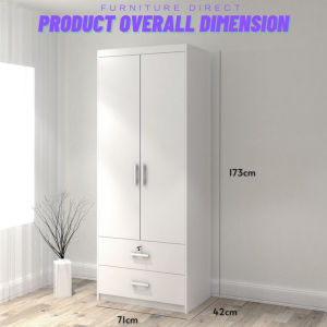 MUSE Design VIDA 3 Door 3 Drawers Soft Closing Wardrobe-White
