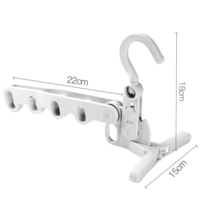 Portable foldable clothes hanger 5 Holes Drying Rack Indoor Clothes Hanging Hook Anti-Skid Space Save