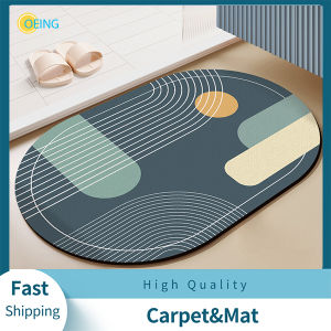 OEING 40x60cm Diatom Mud Bath Mat Stain-Resistant Bathroom Floor Rug Non-Slip Absorbent Bathroom Bedroom Door Carpet Entrance Foot Mats