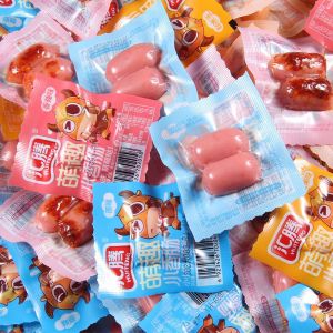 Huiteng Cute Mini Sausage Multiple Flavor Meat Hotdog Bites Individually Wrapped Kids & Office Snack