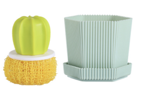 Cactus Nano-fibre Brush Pot Brush Anti-deform Sink Brush Scrubbing Brush Dense Bristle Non Scratch Cleaning Brush仙人掌刷