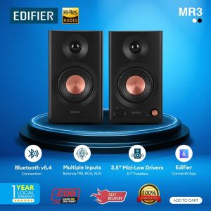 Funhouse | Edifier MR4 Speaker Studio Monitor 1-inch silk dome tweeter and 4-inch diaphragm woofers deliver pure sound