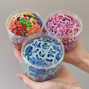 Jepit Rambut Bintang 100pcs / Botol - Warna Warni Gaya Korea Dopamin Hairclip Isi Banyak Hemat Hadiah Ulang Tahun untuk Sahabat