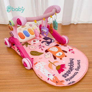 Thảm nhạc cho bé sơ sinh kiêm xe tập đi 6in1 đồ chơi cho trẻ nằm chơi nghe nhạc đàn piano hình gấu