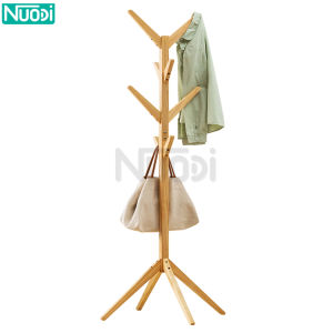 Nuodi ราวไม้ ราวแขวน ราวสามขา แขวนกระเป๋า ราวผ้าตั้งพื้น แขวนหมวก แขวนเสื้อ ราวแขวนผ้า ราวในห้อง ที่แขวนผ้า ราวแขวนเสื้อผ้าอเนกประสงค์