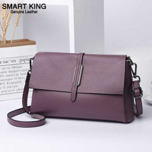 Smart King New For Women Genuien Cow Leather Shoulder Bag Elegant Simple Handbag Large Capacity Cross Body Bag