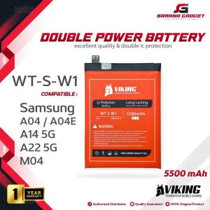 VIKING Baterai WT-S-W1 Samsung Galaxy A22 5G / A04 / A04E / A14 5G / M04 Double Power Batre Batrai Battery Ori Original Dual