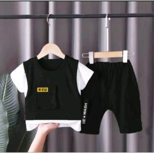 Setelan Anak Model Rompi dan Celana Pendek Motif Korean New Usia 1-5 Tahun - Fashion Trend Anak