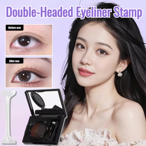 Long-Lasting Waterproof Double-Headed Eyeliner Stamp Pen Smudge-Proof Beginner-Friendly One-Stroke Application Eye Makeup Tool