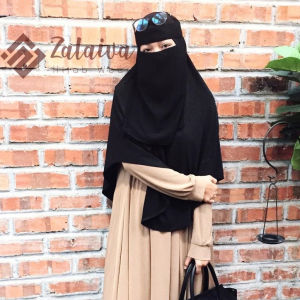 ❀ Cadar Bandana ❀ 2 Layer Warna Putih Ninja Tanpa Jahitan Ada 12 Warna Lainnya Niqab Nikob Nikab Bandana