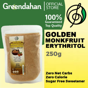 Greendahan Golden Monkfruit Erythritol Blend Granules 250g (Golden Brown) - 2x sweetness  NO MALTODEXTRIN