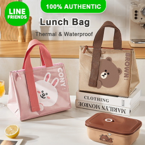 100% Authentic Line Friends Lunch Bag Thermal Waterproof Portable Thermal Bag Ice Bag Large Capacity Thicked LFB128/LFB127/LFB129/LFB132