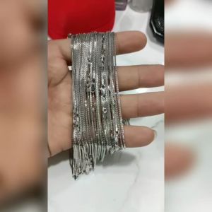 Kalung Anak Itali Santa Perak 925 Sepuh Emas Putih