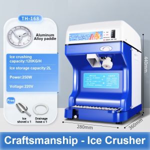 LENODI 2L Commercial Fully Automatic Ice Shaver is a high-performance ice crusher with a capacity of 120 kg/hour and a durable aluminum casing.