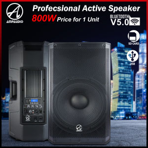AmpAudio 15” Active Speaker 1200W with Bluetooth USB FM – For Karaoke & Event Use (1 Unit)