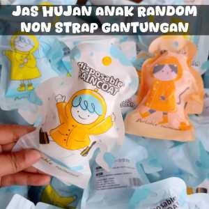 Jas Hujan Plastik Sekali Pakai / Disposable Raincoat Dewasa Anak Anak Transparan Murah