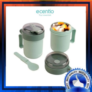 ( Bayar COD ) Mangkuk sup Cangkir sup Gelas Anti Tumpah Panci sup Portable Free Sendok 500ml BPA Free Ecentio