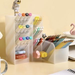 Kệ ống cắm bút C70 đựng bút đựng mỹ phẩm 4 tầng tiện lợi TTNTC70