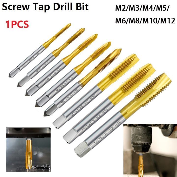 HSS Titanium Coating Screw Tap Drill Bit M2 M3 M4 M5 M6 M8 M10 M12
