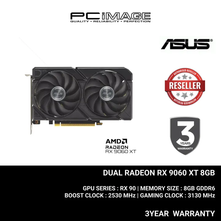 ASUS DUAL AMD RADEON RX 9060 XT 8GB GDDR6 GPU GRAPHIC CARD 3+1YR WARRANTY - DUAL-RX9060XT-8G