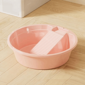 OKONOK 2IN1 Washboard Laundry Basin Thickened Large Capacity Underwear Cleaning Basin All-in-one Non-Slip Laundry Tub Hand Washing Clothes