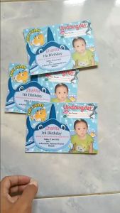 100 pcs dan 50 pcs undangan ultah anak