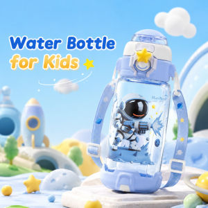 Water Bottle for Kids Cartoon Spaceman Straw Cup Large Capacity Portable Student Daily Water Bottle