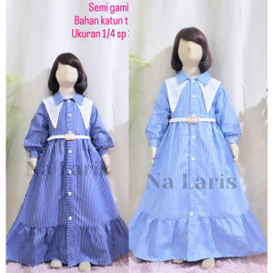 Dress Anak Midi Belava Belt Terlaris untuk Perempuan Usia 3-10 Tahun - Fashion