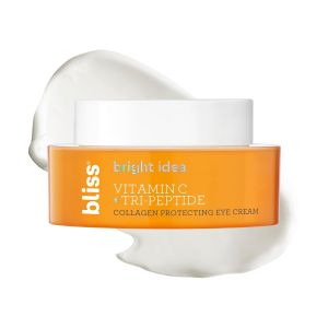 Bliss Bright Idea Vitamin C Eye Cream —— Brightening and moisturizing skin care , Reduce Fine Lines , Enhances collagen and elasticity ,3-O- Ethyl Ascorbic Acid , Tripeptide and Licorice Root ,0.5fl Ounce