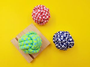 Dog Chew Teething Toys Puppy Chew Teething Toys Resistant to Bite Grinding Teeth Training Fun Playing Cotton Rope Ball Puppy Supplies Safe for Pet Dog