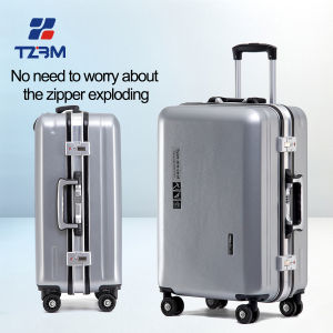 TZJM Aluminum luggage  Frame Suitcase 20/24 inch Dual Three Position Combination Lock Luggage Suitcase Luggage maleta
