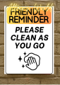 AW Please Keep This Place Clean and Orderly Keep Area Clean And Organized Clean as You Go Signage  Laminated Signage Observe Cleanliness Signs PLEASE HELP KEEP THIS AREA CLEAN PVC LAMINATED Waterproof Sticker Signs. 