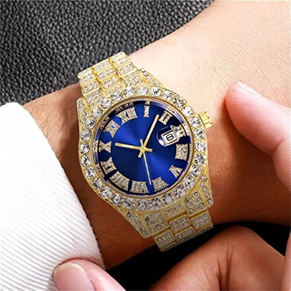 New Luxury 18krgp Ice Out Diamond Watch Bracelet Necklace Men Women Miami  Cz Cuban Chain Hip Hop Jewelry | Diamond watch, Bracelet watch, Hip hop  jewelry
