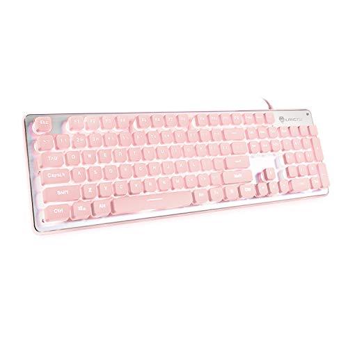 FIREWOLF 104 Keys Mechanical Feeling Keyboard USB Wired Silent RGB ...