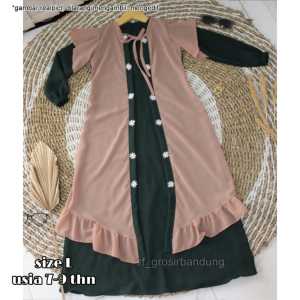 Baju anak perempuan Gamis Lebaran model baru 2026 Maulida Kids bahan Cinkle Mix CERUTY gamis anak simple elegan