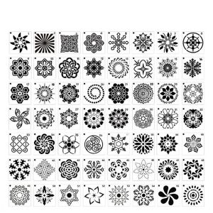 FDGFGG Album Decorative Painted Decor Painting Template Card Making DIY Wall Paper Stencils Hollow Mandala Pattern Painting Stencils Drawing Tool