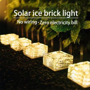 6LED Solar ice Brick Buried Lamp Square ice Brick Lamp refers to Street Lamp Lawn Lamp Garden Courtyard Decorative Lamp
