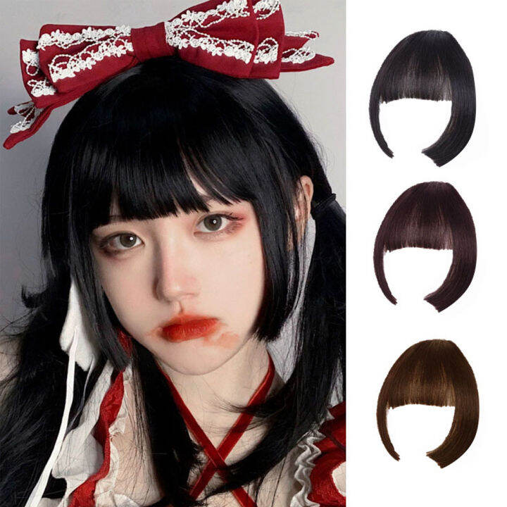 Frth Natural Invisible Clip In High Temperature Fiber Hairpiece Hair Extensions Princess Bangs 6678