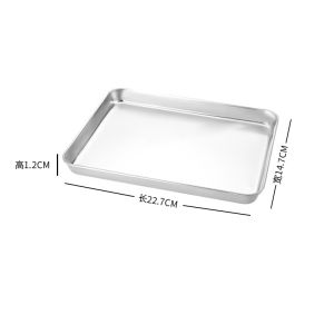 YESPERY Stainless Steel Platter Rectangular Kitchen BBQ Food Tray Restaurant Hotel Fruits Dessert Lunch Serving Trays