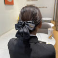 Fashion Ribbon Plaid Hairgrips Crochet Bun Net Nurse's Bow Spring Clips Office Lady Bow Tie Hair Accessories. 