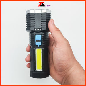 Đèn pin cầm tay 4 bóng sáng 4 chức sáng tiện lợi sạc bằng cổng USB đèn led tiện lợi