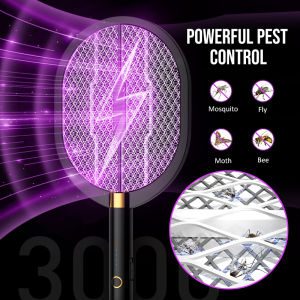 (In Stock) Rechargeable Electric Mosquito Racket Handheld 3 in 1 Electric Mosquito Killer Swatter 電蚊拍 - Malaysia Seller - Fast Shipping - Lowest Price - Electric Mosquito Swatter with 2W Power and DC 3000V Output