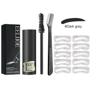 Eelhoe Quickly Makeup Eyebrow Print Suit waterproof sweat proof With 10 Reusable Eyebrow Stencils Eyebrow Brushes