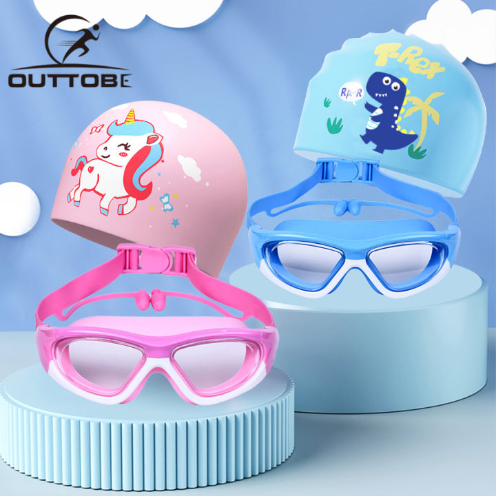 Outtobe Swimming Goggles for Kids Googles Big Frame HD WideVision Antifog Swim Diving Gaggles